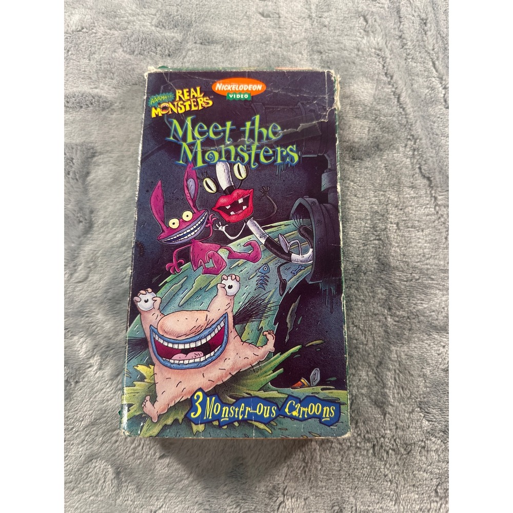 Aaahh Real Monsters Meet the Monsters VHS Nickelodeon Orange Tape 1995 LV 49280